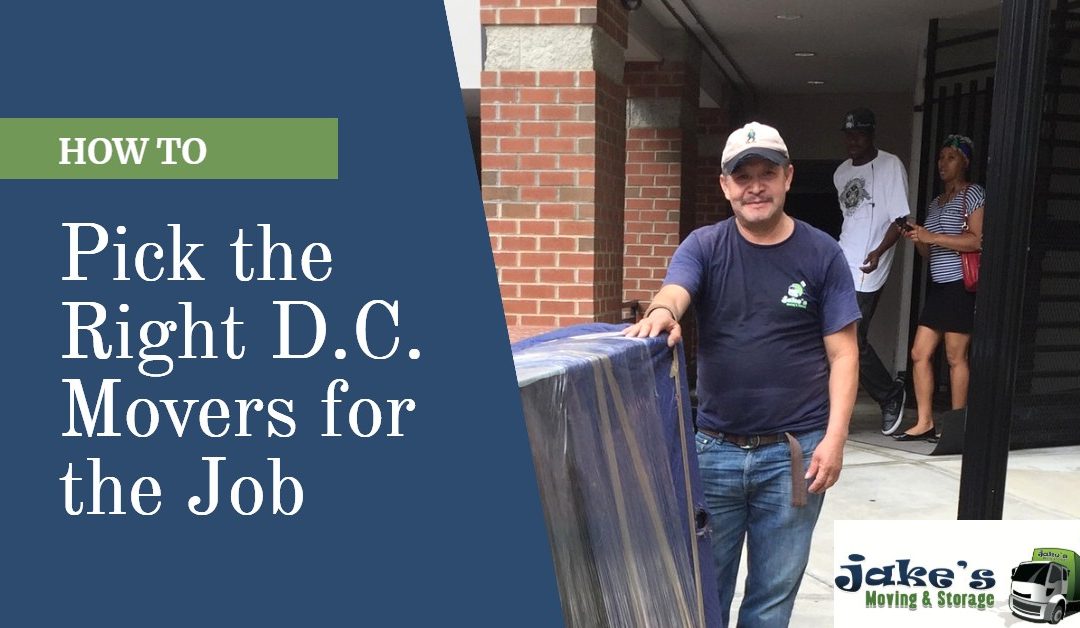 Right DC Movers for the job - Jakes Moving and Storage
